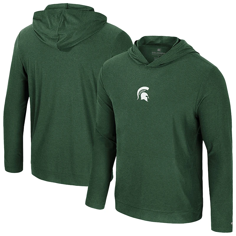 Sweat à capuche manches longues et col rond pour homme Michigan State Spartans vert Colosseum