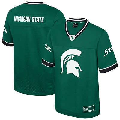 Maillot de football américain « Rien que les coups » des Spartans l'État du Michigan, vert Colosseum, pour homme