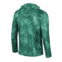 Haut à capuche léger avec fermeture éclair sur un quart de pouce imprimé Colosseum Green Michigan State Spartans Palms pour hommes