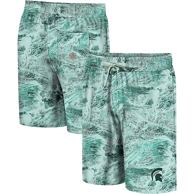 Men's Colosseum Green Michigan State Spartans Realtree Aspect Ohana Swim Shorts