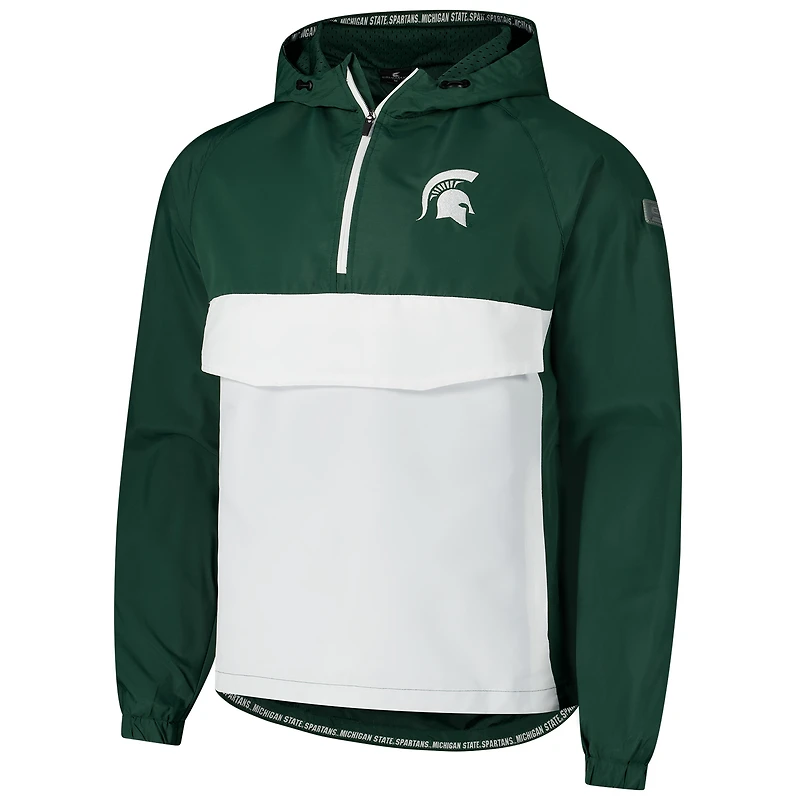 Veste anorak à demi-zip Reloaded Michigan State Spartans vert Colosseum pour homme