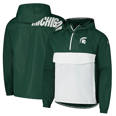Veste anorak à demi-zip Reloaded Michigan State Spartans vert Colosseum pour homme