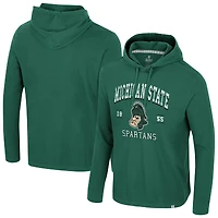 Sweat à capuche délavé vert Colosseum pour homme des Spartans de l'État du Michigan Simoleans