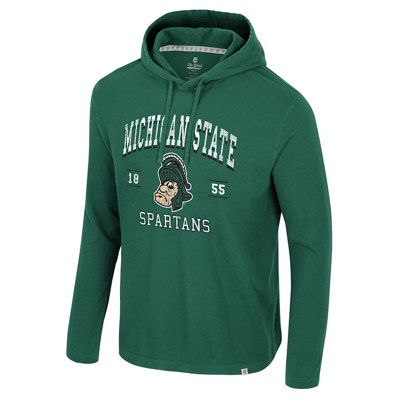 Sweat à capuche délavé vert Colosseum pour homme des Spartans de l'État du Michigan Simoleans