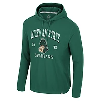 Sweat à capuche délavé vert Colosseum pour homme des Spartans de l'État du Michigan Simoleans