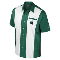 Chemise boutonnée de bowling pour homme, vert Colosseum, Michigan State Spartans Strike