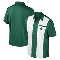 Chemise boutonnée de bowling pour homme, vert Colosseum, Michigan State Spartans Strike
