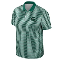 Men's Colosseum Green Michigan State Spartans Striped Polo