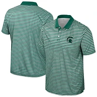 Polo rayé vert Colosseum pour homme des Spartans de l'État du Michigan
