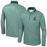 Haut rayé à glissière quart de tour pour homme, vert Colosseum, Michigan State Spartans