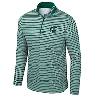 Haut rayé à glissière quart de tour pour homme, vert Colosseum, Michigan State Spartans