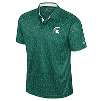 Polo de golf sublimé pour homme Michigan State Spartans, vert Colosseum