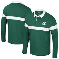 Men's Colosseum  Green Michigan State Spartans Too Cool For School Long Sleeve Polo