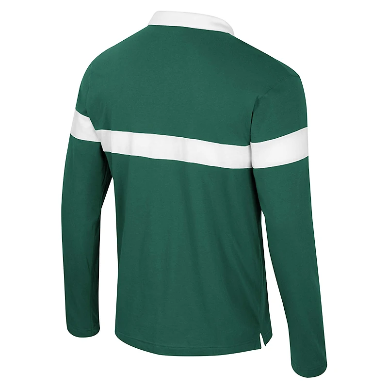 Men's Colosseum  Green Michigan State Spartans Too Cool For School Long Sleeve Polo