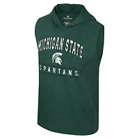 Débardeur à capuche sans manches pour hommes Colosseum Green Michigan State Spartans Varsity