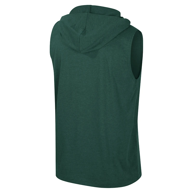 Débardeur à capuche sans manches pour hommes Colosseum Green Michigan State Spartans Varsity