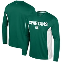 Men's Colosseum Green Michigan State Spartans Warm Up Long Sleeve T-Shirt
