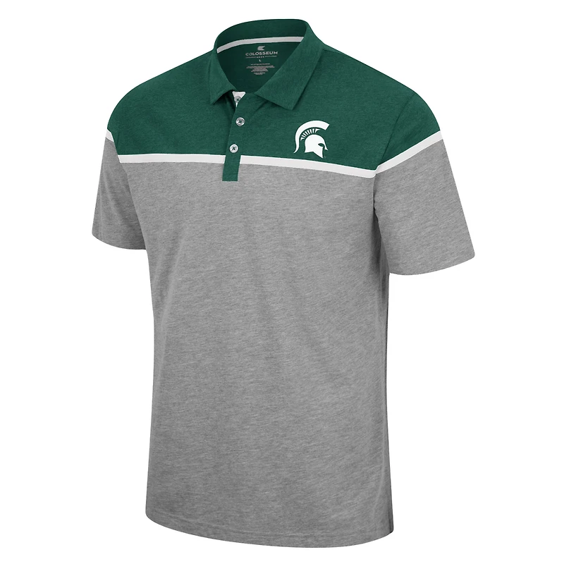 Men's Colosseum Heather Gray Michigan State Spartans Chamberlain Polo