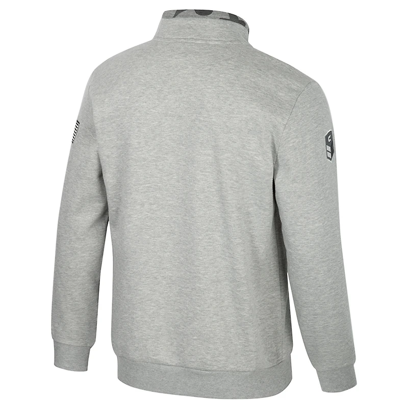Men's Colosseum Heather Gray Michigan State Spartans OORAH OHT Military Appreciation Fleece Quarter-Zip Jacket