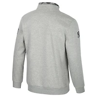 Men's Colosseum Heather Gray Michigan State Spartans OORAH OHT Military Appreciation Fleece Quarter-Zip Jacket