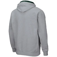 Men's Colosseum Heathered Gray Michigan State Spartans Arch & Logo 3.0 Full-Zip Hoodie