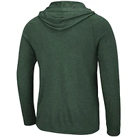 T-shirt à capuche Colosseum Heathered Green Michigan State Spartans Big & Tall Wingman Raglan pour hommes