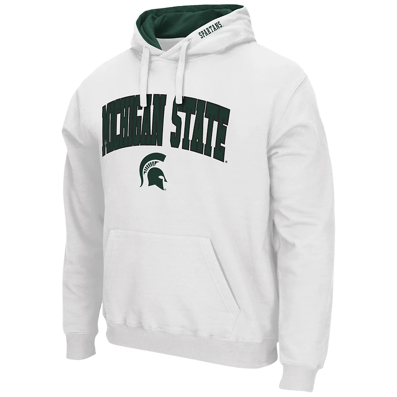 Sweat à capuche Colosseum blanc Michigan State Spartans Arch & Logo 3.0 pour hommes