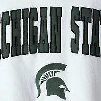 Men's Colosseum White Michigan State Spartans Arch & Logo Crew Neck Sweatshirt