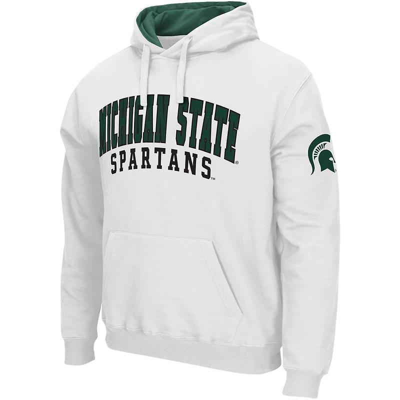 Chandail à capuchon double arche Colosseum Michigan State Spartans pour hommes, blanc