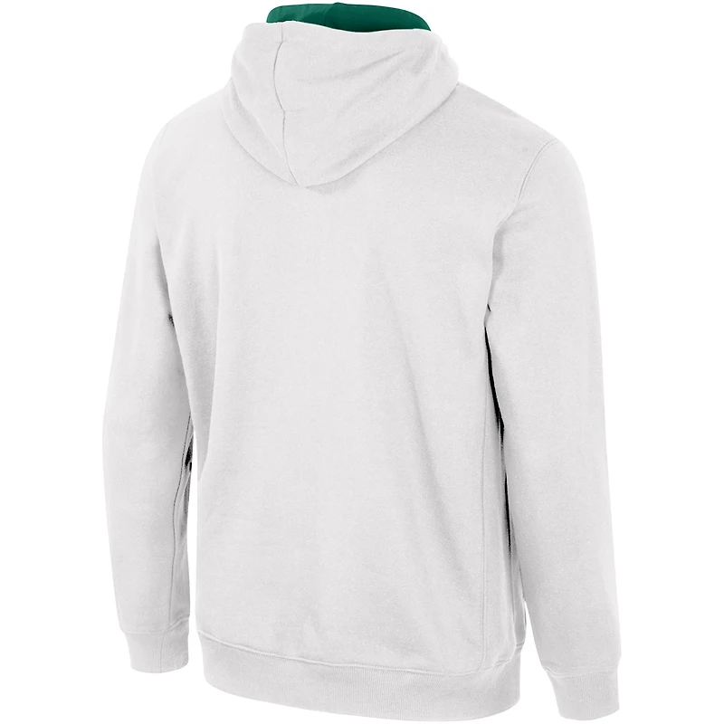 Sweat à capuche demi-zip Colosseum blanc Michigan State Spartans pour hommes
