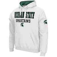 Men's Colosseum White Michigan State Spartans Sunrise Pullover Hoodie