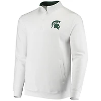 Men's Colosseum White Michigan State Spartans Tortugas Logo Quarter-Zip Jacket
