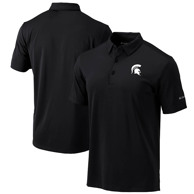 Men's Columbia Black Michigan State Spartans Omni-Wick Drive Polo