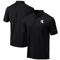 Men's Columbia Black Michigan State Spartans Omni-Wick Drive Polo