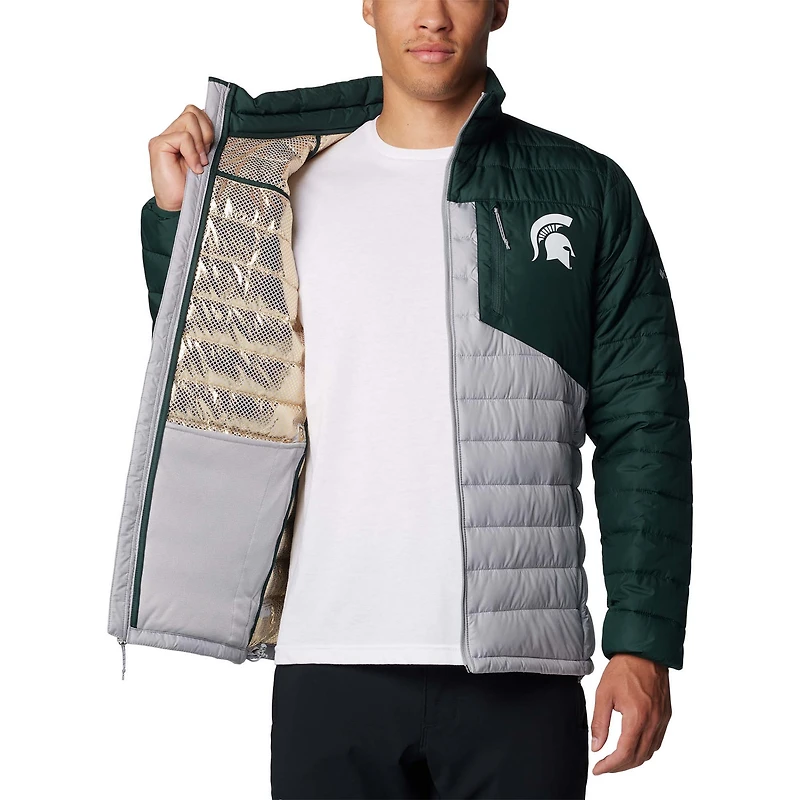 Veste zippée isolante double Blitz Omni-Heat Infinity pour homme de la collection Michigan State Spartans Columbia, grise