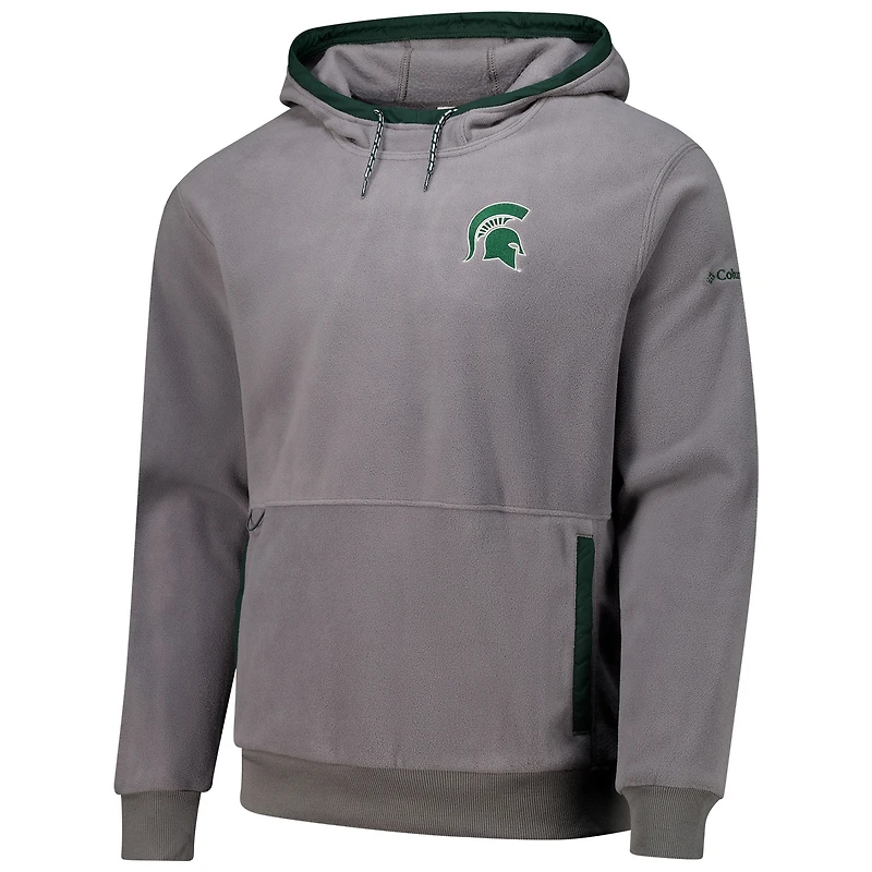 Sweat à capuche en polaire Flanker gris pour homme de Columbia Michigan State Spartans