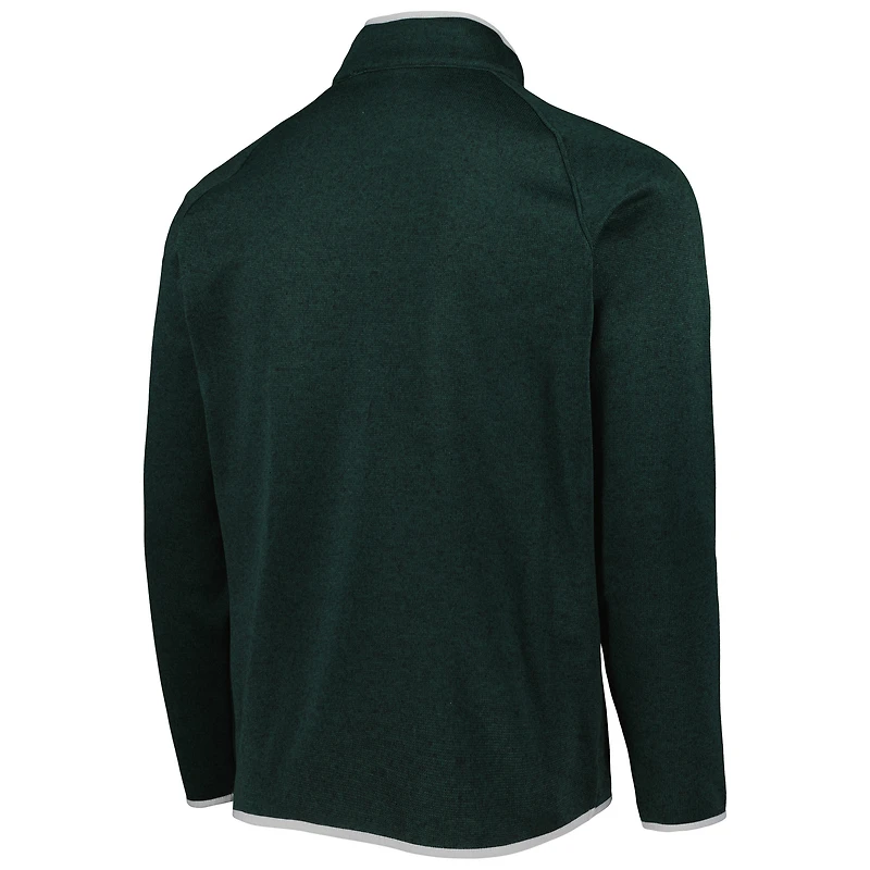 Columbia Green Michigan State Spartans Canyon Point Omni-Shield Raglan Pull à demi-glissière pour homme