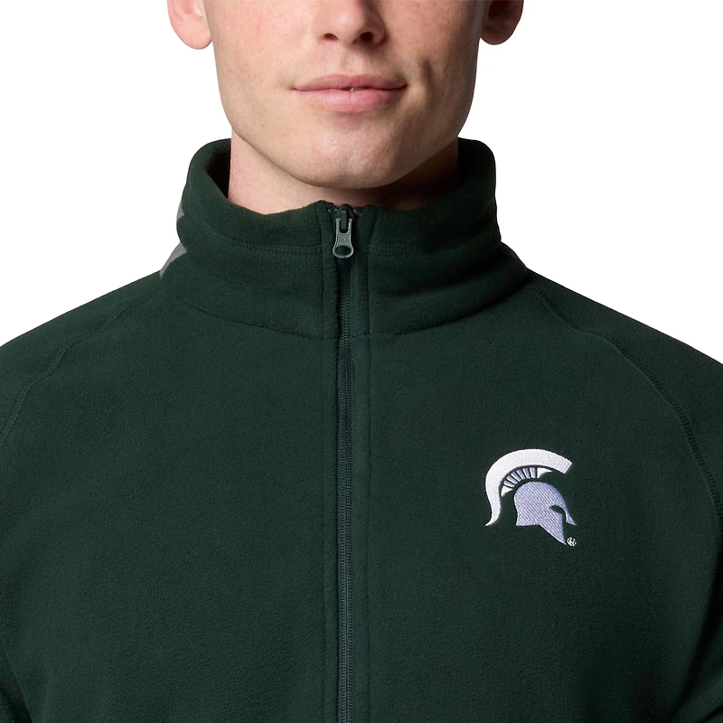 Men's Columbia  Green Michigan State Spartans Flanker IV Fleece Raglan Full-Zip Jacket
