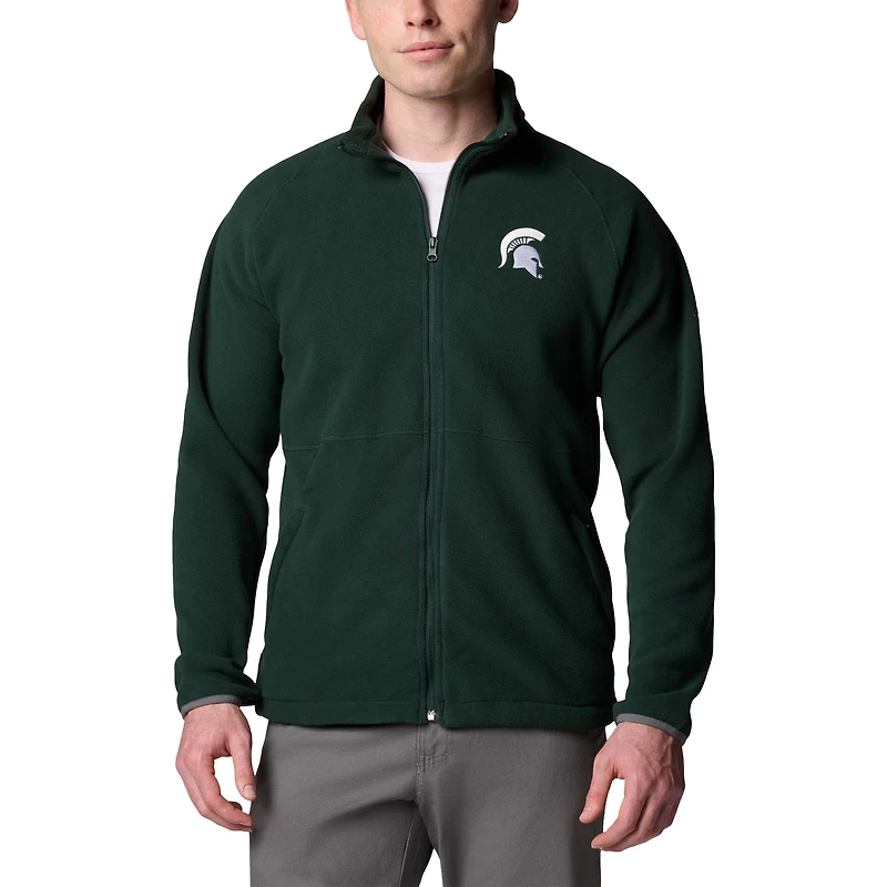 Men's Columbia Green Michigan State Spartans Flanker IV Fleece Raglan Full-Zip Jacket
