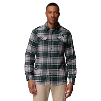 Chemise boutonnée à manches longues en flanelle Omni-Wick pour homme, modèle vert Columbia Michigan State Spartans
