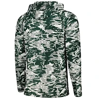 Columbia Green Michigan State Spartans PFG Terminal Tackle Omni-Shade Rippled T-shirt à capuche manches longues pour homme