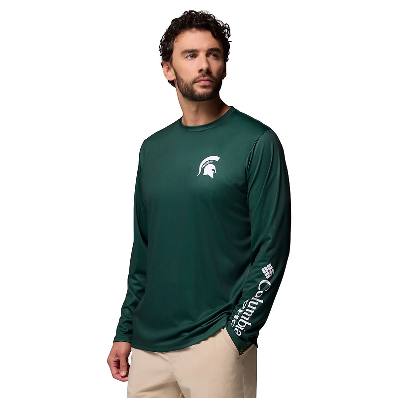 Men's Columbia  Green Michigan State Spartans PHG Terminal Shot Long Sleeve T-Shirt