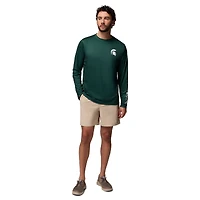 Men's Columbia  Green Michigan State Spartans PHG Terminal Shot Long Sleeve T-Shirt