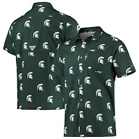 Chemise boutonnée Columbia State Spartans Super Slack Tide Omni-Shade pour homme, vert