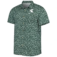 Men's Columbia Green Michigan State Spartans Super Slack Tide Omni-Shade Team Button-Up Shirt