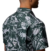 Chemise boutonnée Super Slack Tide Omni-Wick verte pour homme des Spartans de l'État du Michigan Columbia