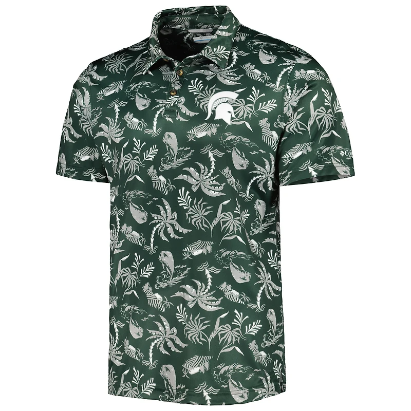 Polo Omni-Shade pour homme Columbia Green Michigan State Spartans Super Terminal Tackle