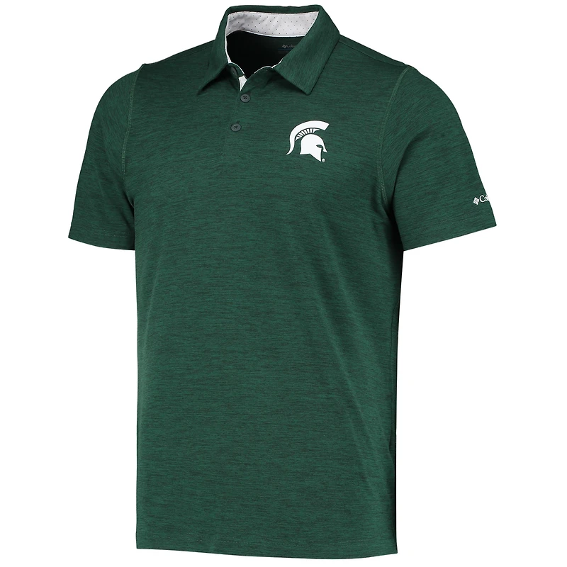 Polo homme Columbia Green Michigan State Spartans Tech Trail Omni-Shade