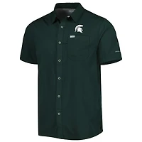 Chemise boutonnée Columbia PFG Michigan State Spartans Slack Tide Camp vert pour homme