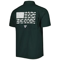 Chemise boutonnée Columbia PFG Michigan State Spartans Slack Tide Camp vert pour homme